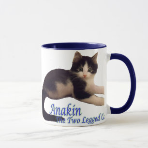 Anakin zwei mit Beinen versehenes Katzen-Logo, Tasse