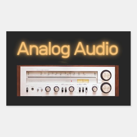Analog Audio Old HI FI Rechteckiger Aufkleber (Vorderseite)