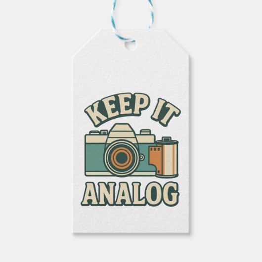 Analog behalten geschenkanhänger (Vorderseite)