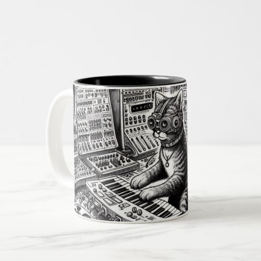 Analog Cat Symphony Mousepad Zweifarbige Tasse (Vorderseite Links)