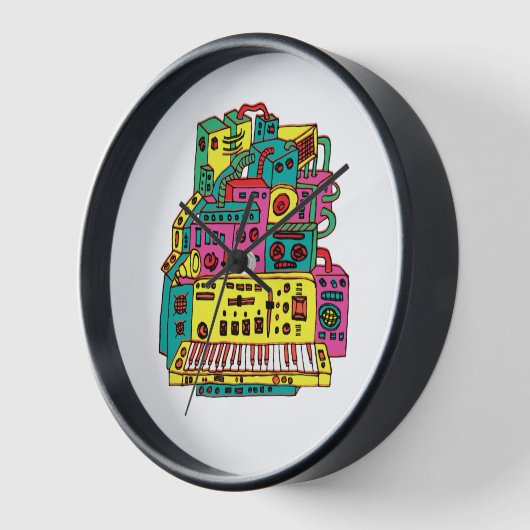 Analog Crowd Doodle Uhr (Winkel)