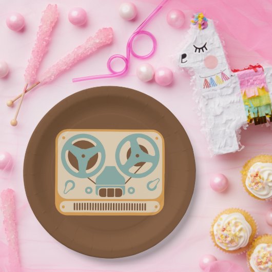 Analog-Design für Bandrekorder-Rollen Pappteller (Party)