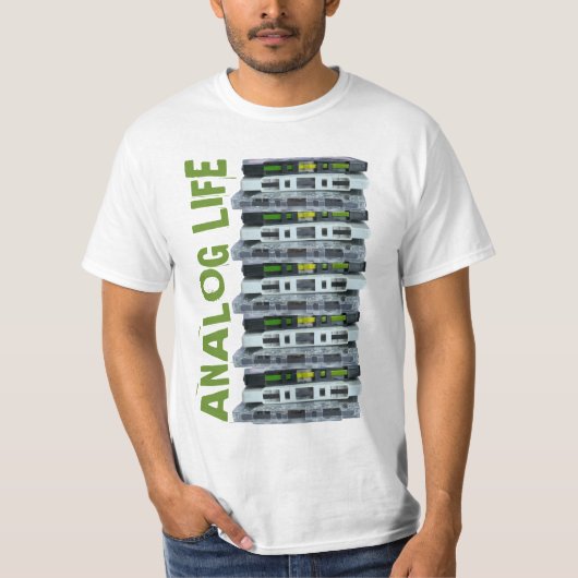 Analog Life Cassette Band Music Lover T-Shirt (Vorderseite)