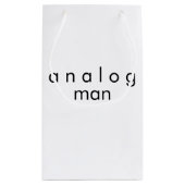Analog Man White Kleine Geschenktüte (Rückseite)