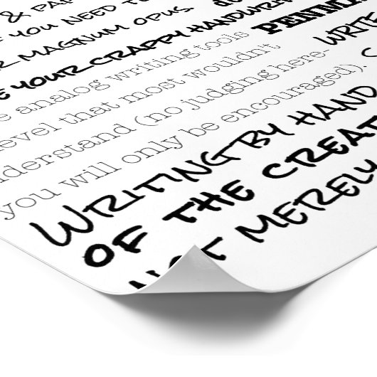 Analog Manifesto schreiben Poster (Ecke)