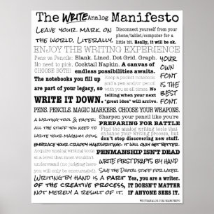Analog Manifesto schreiben Poster
