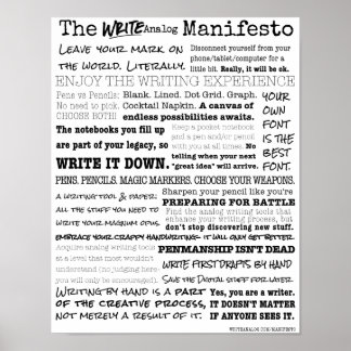 Analog Manifesto schreiben Poster