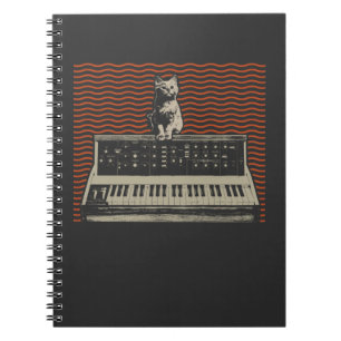 Analog Modular Synthesizer Cat Music Producer Notizblock