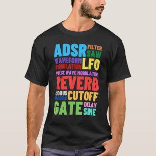Analog Modular Synthesizer Words Techno Rave Syn T-Shirt