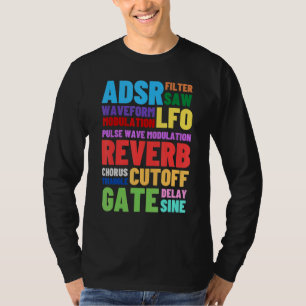 Analog Modular Synthesizer Words Techno Rave Syn T-Shirt