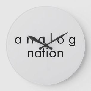 Analog Nation Audio Graue Quarz-Wanduhr Große Wanduhr