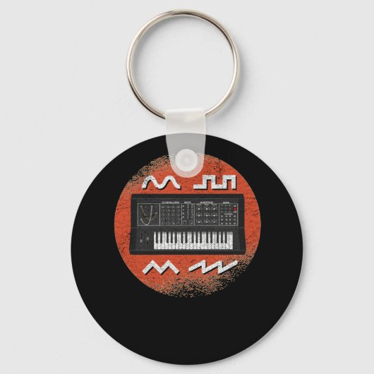Analog Retro Synthesizer Envelope Waveforms Synths Schlüsselanhänger (Vorderseite)