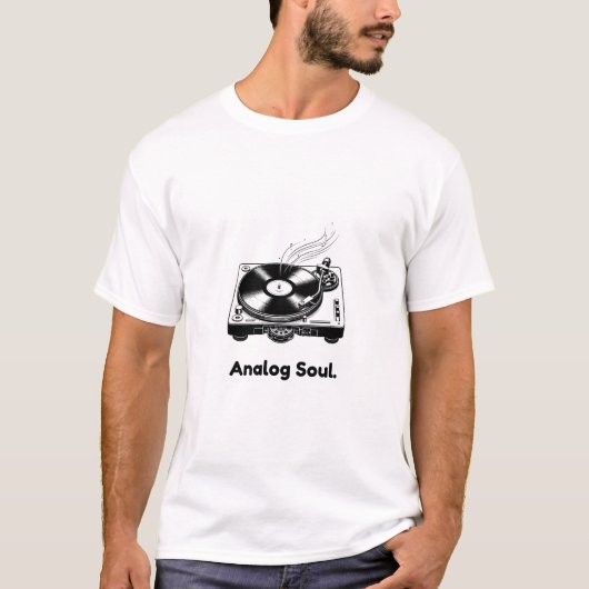 Analog Soul Vinyl T-Shirt | Minimalist Turntable (Vorderseite)