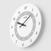 Analog zur einfachen Schwarz-Weiß-Lehrzeit Große Wanduhr (Winkel)