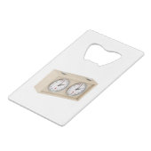 Analoge Schachuhr Geldbeutel Flaschenöffner (Vorderseite Schrägansicht)