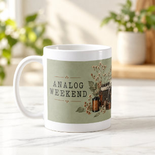 Analoge Weekend Vintage-Kamera Vinyl-Tasse Kaffeetasse