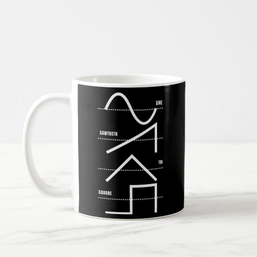Analoger Synthesizer Techno-Wellenform-Synth-Nerd Kaffeetasse (Links)