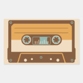 Analoges Design des Kassettenbands Rechteckiger Aufkleber (Vorderseite)