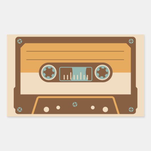 Analoges Design des Kassettenbands Rechteckiger Aufkleber (Vorderseite)