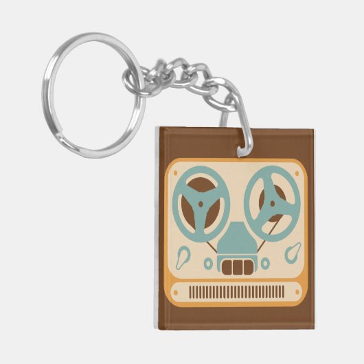 Analoges Zweispulentonbandgerät Schlüsselanhänger (Vorderseite links)