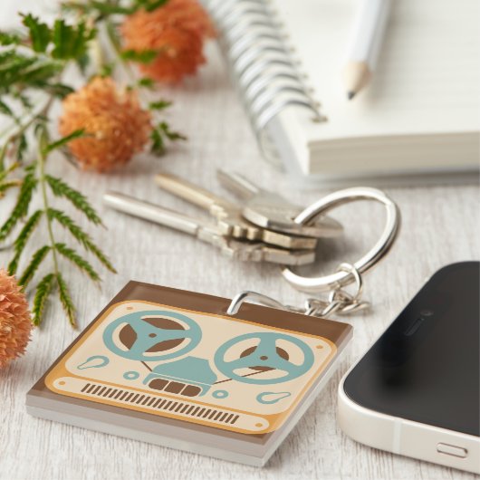 Analoges Zweispulentonbandgerät Schlüsselanhänger (Vorderseite rechts)