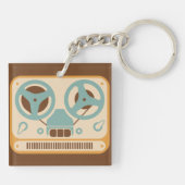 Analoges Zweispulentonbandgerät Schlüsselanhänger (Rückseite)