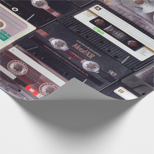 Analogische Audiokassette Geschenkpapier (Ecke)