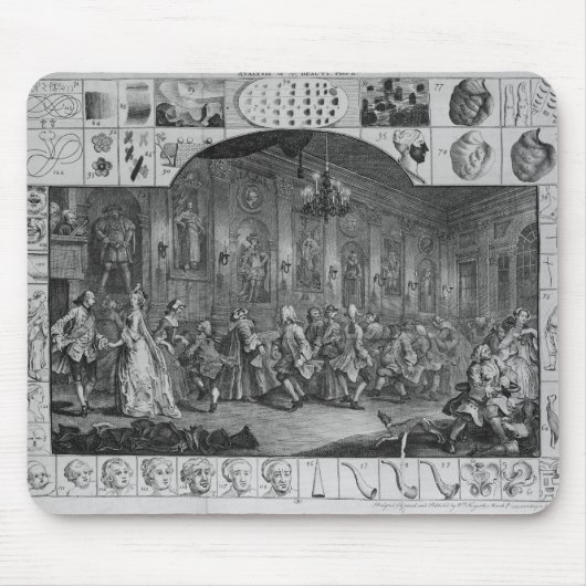 Analyse der Schönheit, Platte II, 1753 Mousepad (Vorne)