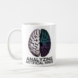 Analyse des Gehirns und des Kreises künstlicher Mi Kaffeetasse