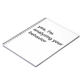 Analyse Ihres Verhaltens-Notebooks Notizblock (Linke Seite)