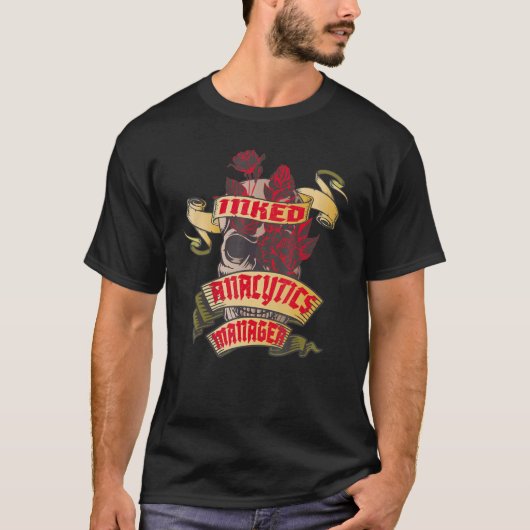 Analyseleiter Inkted Skull & Rote Rosen Tattoo T-Shirt (Vorderseite)