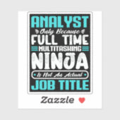 Analysten Job Title Profession Funny Analyst Kompe Aufkleber (Blatt)