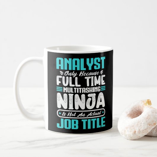 Analysten Job Title Profession Funny Analyst Kompe Kaffeetasse (Mit Donut)