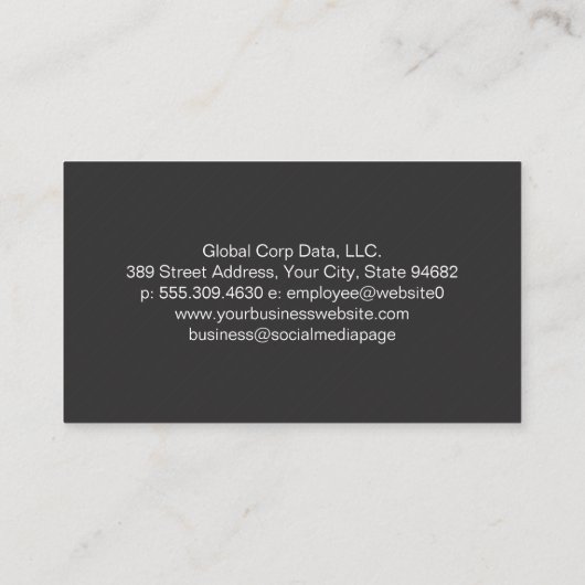 Analytics | Metrics | Financial Data Visitenkarte (Rückseite)