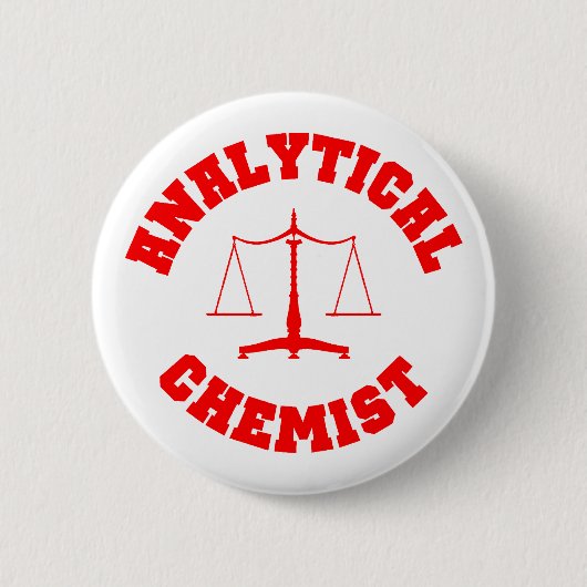 Analytischer Chemiker-Knopf (rot) Button (Vorderseite)