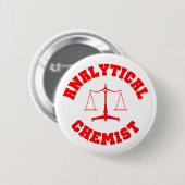 Analytischer Chemiker-Knopf (rot) Button (Vorne & Hinten)