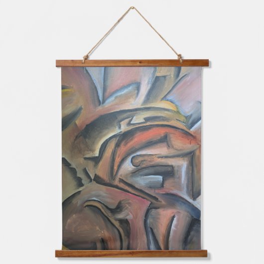 Analytischer Kubismus Wandteppich Mit Holzrahmen (Vorderseite)