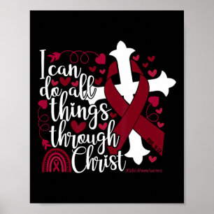 Anämie der Sichelzellen Burgundy Red Faith Phil 4 Poster