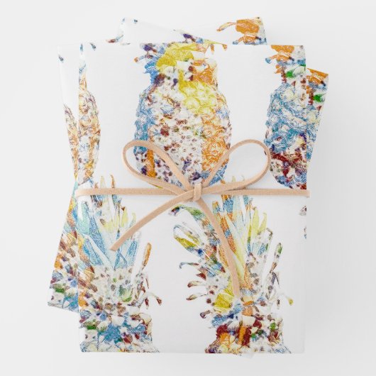 Ananapfelpapier für das Umblättern von Flachblätte Geschenkpapier Set (Beispiel)