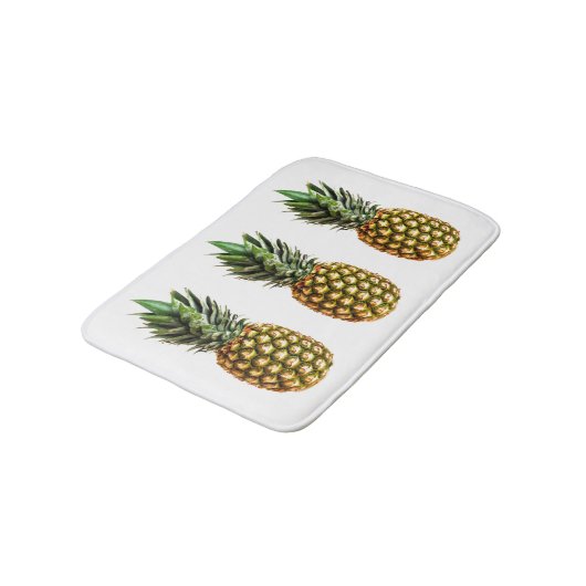Ananapfelprint rutschfeste Badematte für Badezimme (Schrägansicht)
