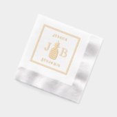 Ananas #11 Couple 2 Erstmalige Monogrammnamen FrCA Servietten Mit Folie (Links)