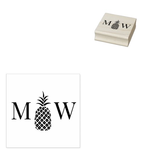Ananas #11 Couple Wedding 2 Initial Monogram Gummistempel (Stempel)