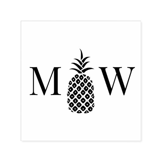 Ananas #11 Couple Wedding 2 Initial Monogram Permastempel (Design)