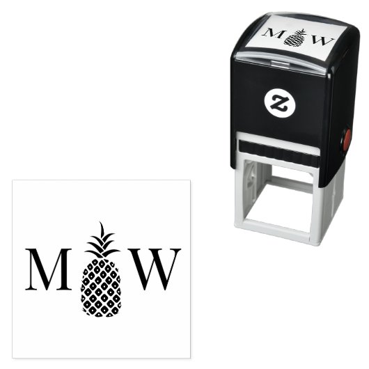 Ananas #11 Couple Wedding 2 Initial Monogram Permastempel (Beispiel)