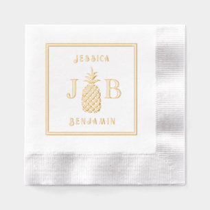 Ananas #11 Paar 2 Anfangsbuchstaben Monogramm Name Servietten Mit Folie