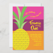 Ananas 1. Geburtstag Niedliche Einladungen (Vorderseite)