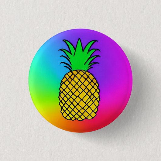 Ananas 3 cm Abzeichen Button (Vorderseite)