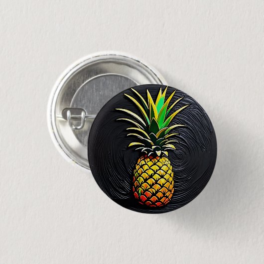 Ananas 3 cm Abzeichen Button (Vorne & Hinten)
