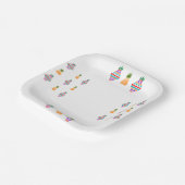 Ananas, 7" quadratische Papierplatte Pappteller (Gewinkelt)