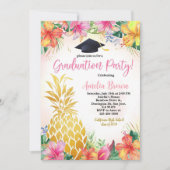 Ananas Abschluss Foto Einladung Tropische Lua (Vorderseite)